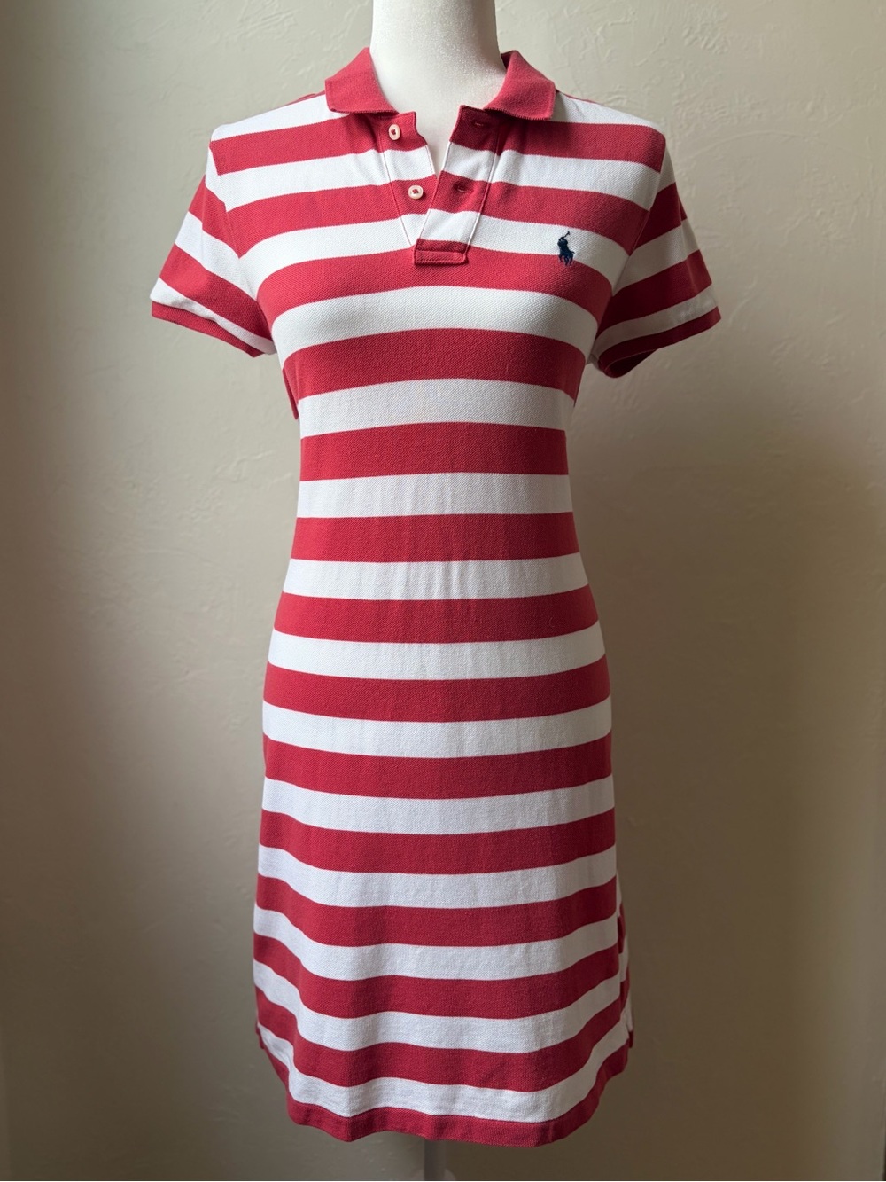 Ralph Lauren Red & White Striped Polo Dress